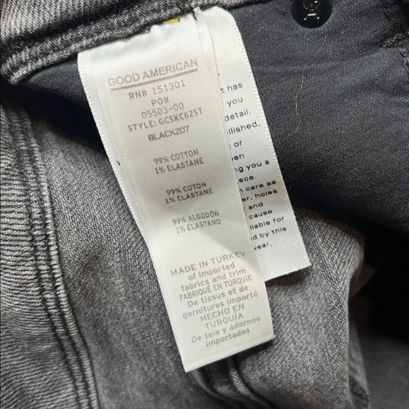 Good American Women's Black Skinny Jeans with Frayed Hem style GCSKC625T - Picture 4 of 10